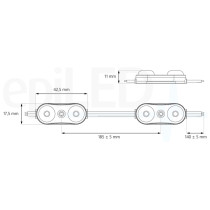 epiLED – LED modul Lumiter² – 0.72W – IP67 – 12V DC – Sýta biela (WS) / 7500°K