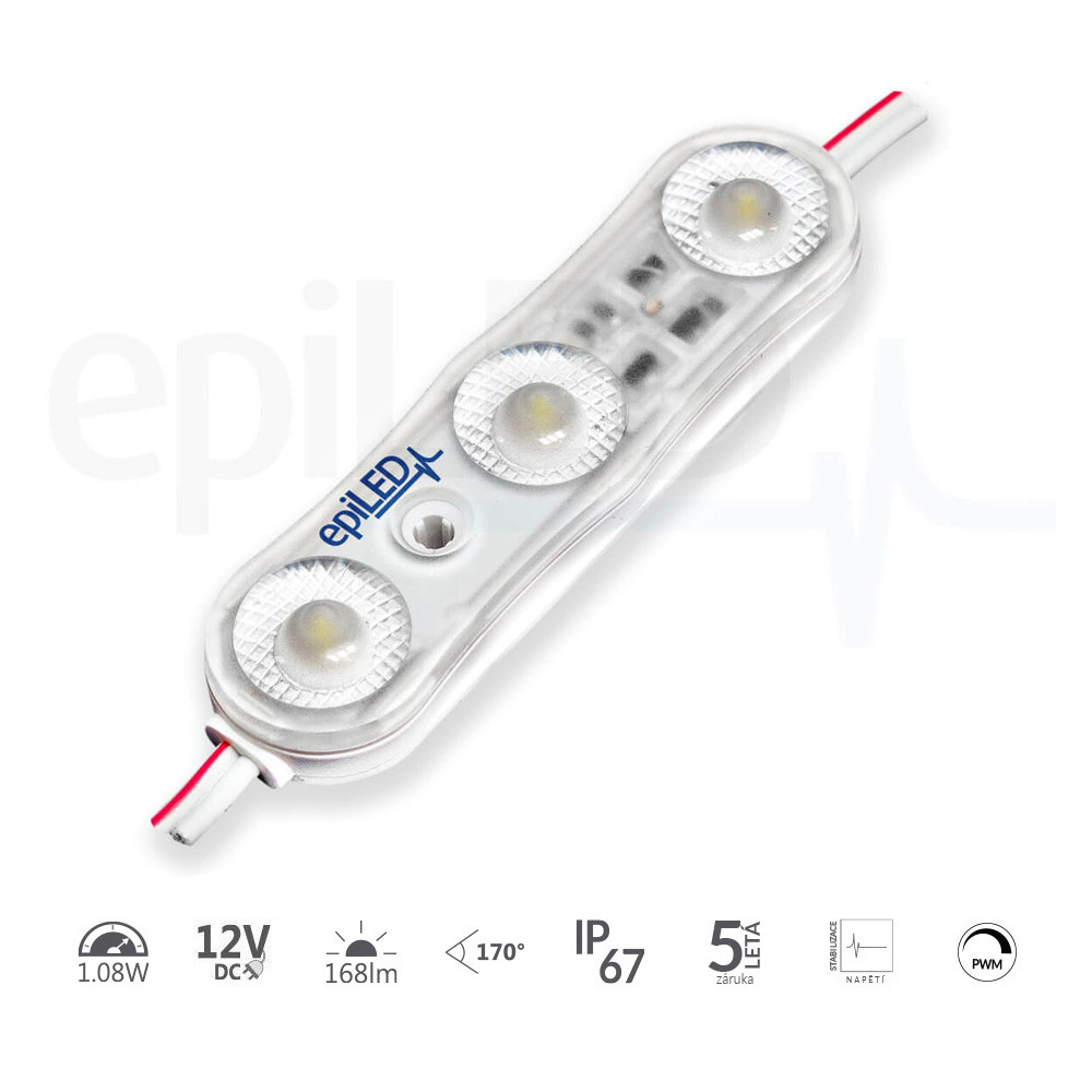 epiLED – LED modul Lumiter³ – 1.08W – IP67 – 12V DC – Sýta biela (WS) / 7500°K