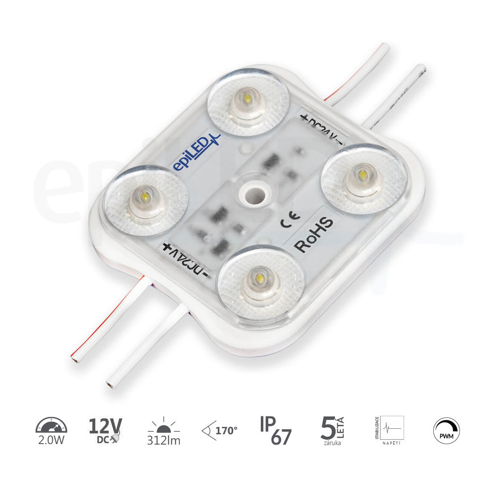 epiLED – LED modul Lumiter⁴ – 2.00W – IP67 – 24V DC – Sýta biela (WS) / 7500°K