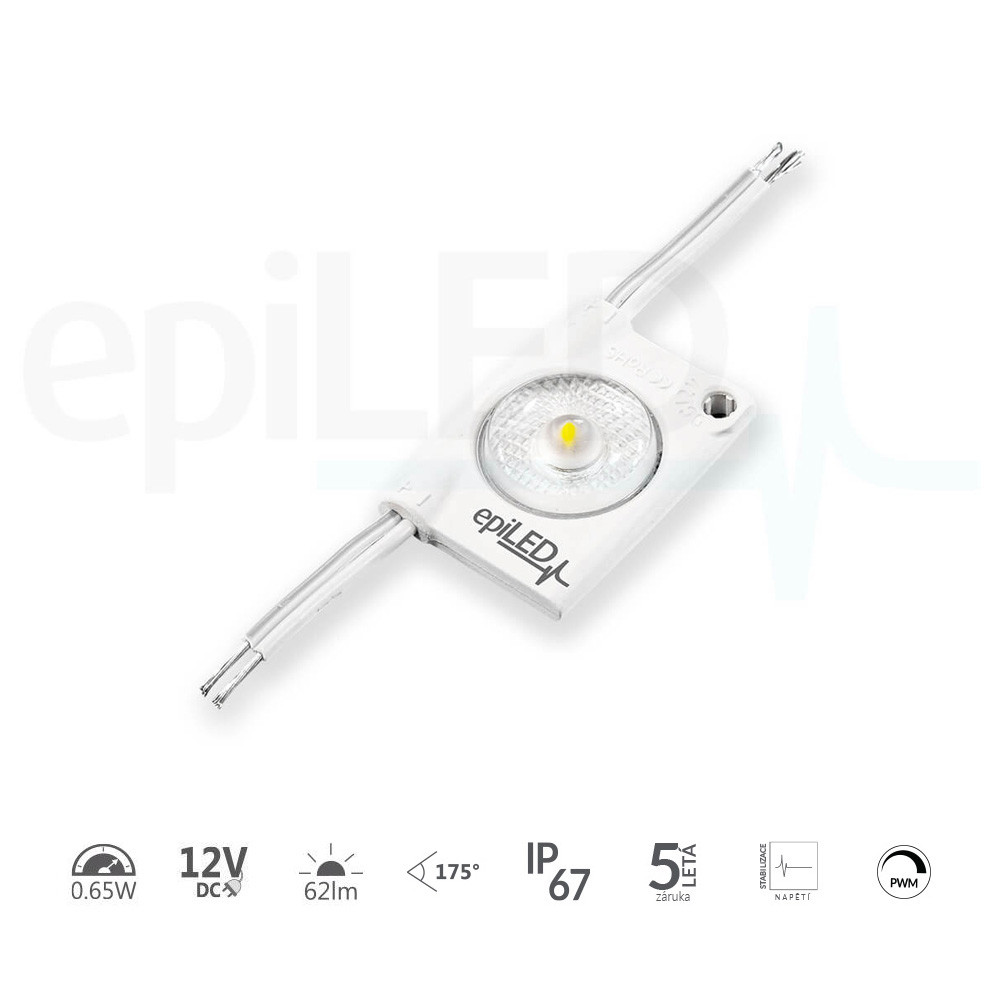 epiLED – LED modul Flaga 0.65 – 0.65W – IP67 – 12V DC – Denná biela (WH) / 6500°K