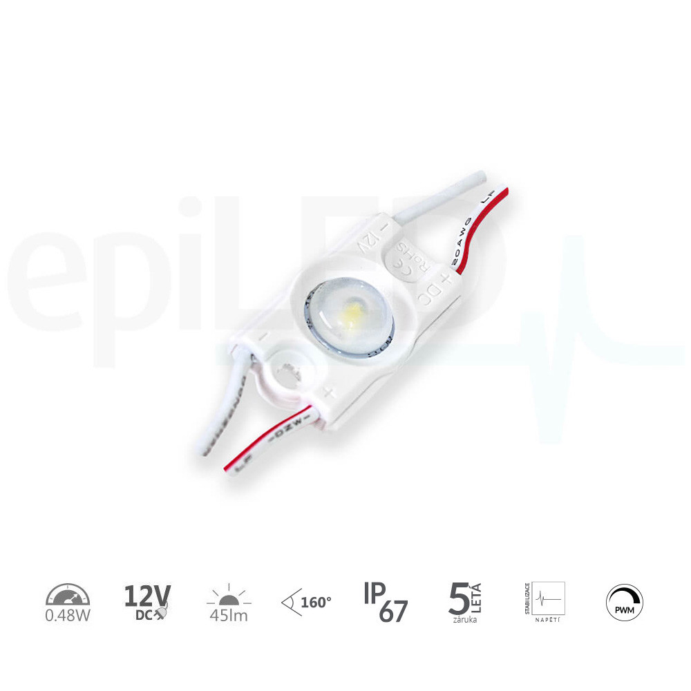 epiLED – LED modul Opticor¹ – 0.48W – IP67 – 12V DC – Neutrálna biela (NW) / 4000°K