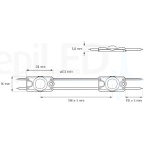 epiLED – LED modul Opticor¹ – 0.48W – IP67 – 12V DC – Denná biela (WH) / 6500°K