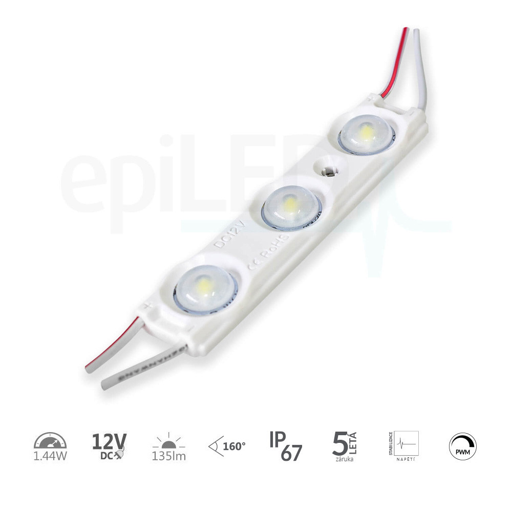 epiLED – LED modul Opticor³ – 1.44W – IP67 – 12V DC – Denná biela (WH) / 6500°K