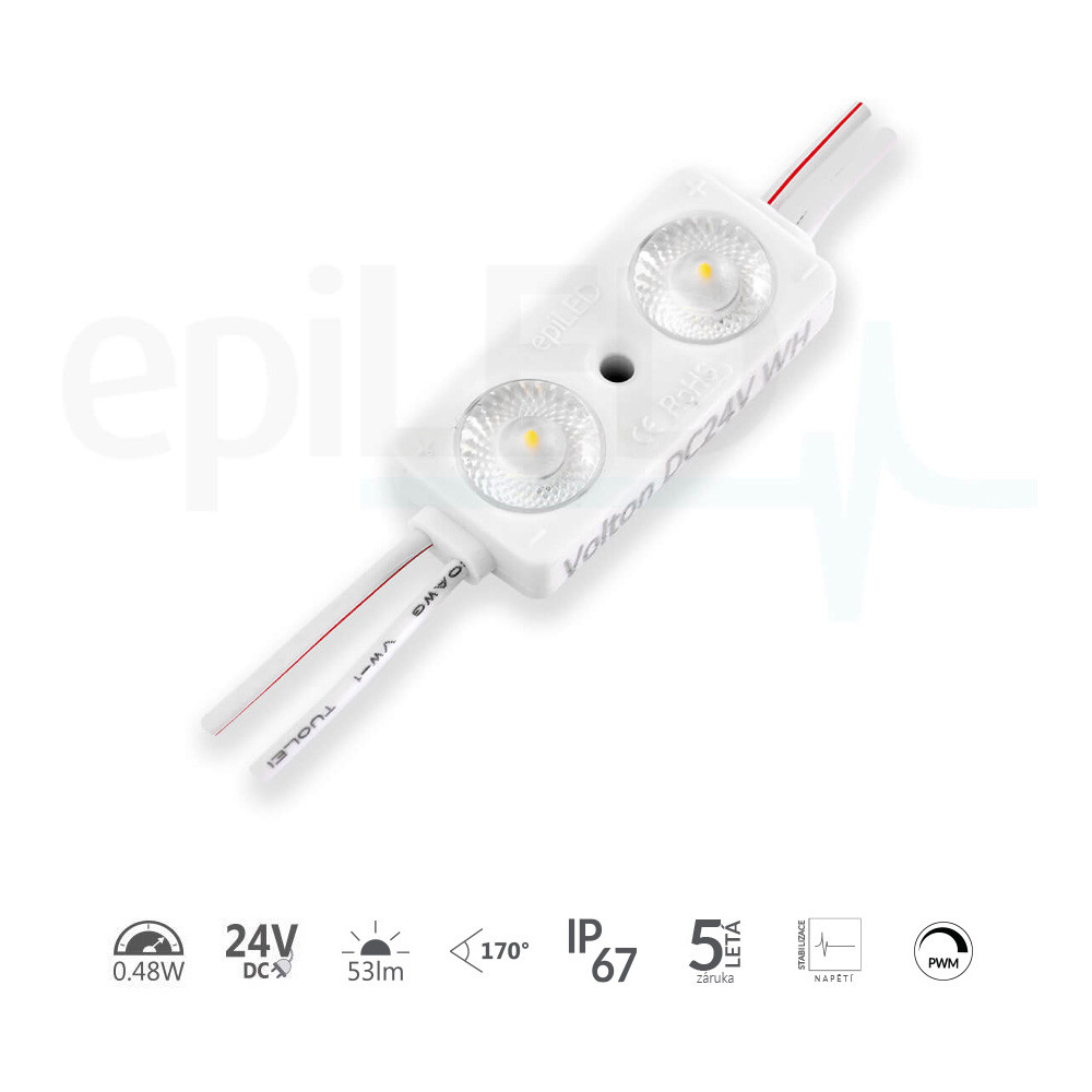 epiLED – LED modul Volton – 0.48W – IP67 – 24V DC – Denná biela (WH) / 6500°K
