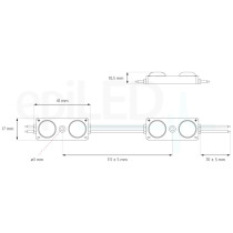 epiLED – LED modul Volton – 0.48W – IP67 – 24V DC – Denná biela (WH) / 6500°K
