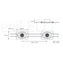 epiLED – LED modul Elypso 1.2 – 1.20W – IP67 – 12V DC – Denná biela (WH) / 6500°K