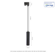 SPECTRUM - MADARA MINI II magnetické 3-fázové svietidlo IP20 Ø55x200mm / dĺžka kábla 1000mm 250V GU10 - Čierne