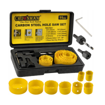 CROWNMAN Dierovacia píla na drevo s adaptérom Sada 11 ks + krabica