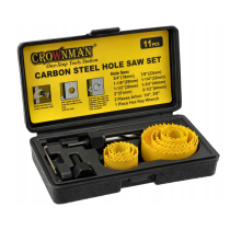 CROWNMAN Dierovacia píla na drevo s adaptérom Sada 11 ks + krabica