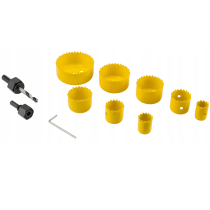 CROWNMAN Dierovacia píla na drevo s adaptérom Sada 11 ks + krabica