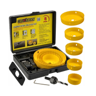 CROWNMAN Karbonizovaný dierovač na drevo s adaptérom Sada 8 ks + krabica