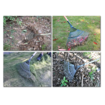 CROWNMAN KOVOVÉ vejárové hrable na lístie a trávu, 51 cm, 22 zubov