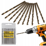 CROWNMAN Súprava 10 ks kobaltových vrtákov M35 HSS 5% - 4mm