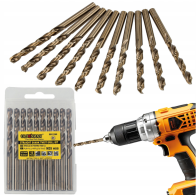 CROWNMAN Súprava 10 ks kobaltových vrtákov M35 HSS 5% - 6mm