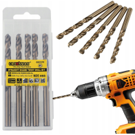 CROWNMAN Súprava 5 ks vrtákov M35 HSS 5% kobalt - 7mm