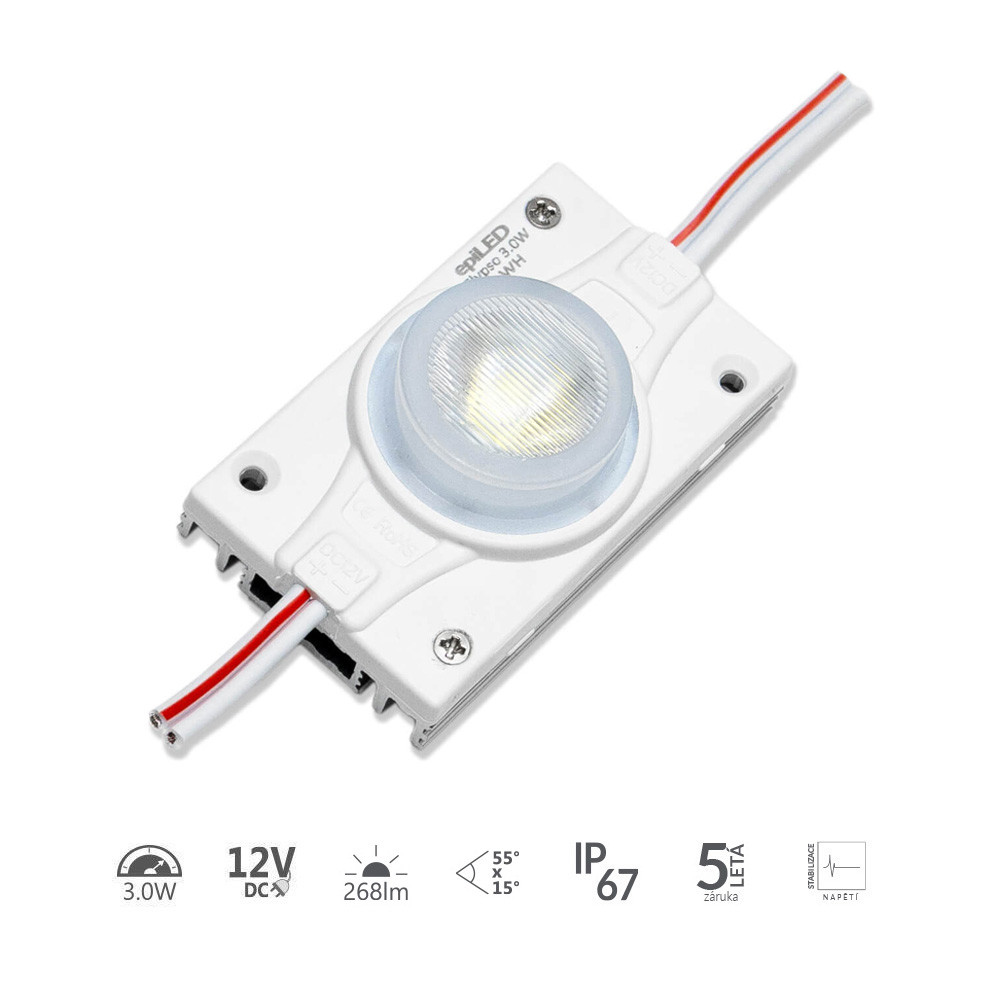 epiLED – LED modul Elypso 3.0 – 3.00W – IP67 – 12V DC – Denná biela (WH) / 6500°K
