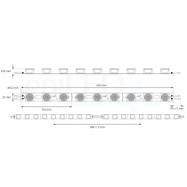 epiLED – LED modul do svetelnej reklamy Elypso Board 22 – 22W – IP20 – 24V DC – Denná biela (WH) / 6500°K