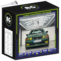 BERGE LED stropné svietidlo Hexagon IP44 - 210W - 110 lm/W - 243 x 485cm - studená biela