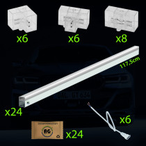 BERGE LED stropné svietidlo Hexagon IP44 - 210W - 110 lm/W - 243 x 485cm - studená biela