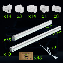 BERGE LED stropné svietidlo Hexagon IP44 - 450W - 110 lm/W - 243 x 411cm - studená biela