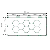 BERGE LED stropné svietidlo Hexagon IP44 - 450W - 110 lm/W - 243 x 411cm - studená biela