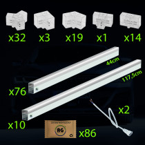 BERGE LED stropné svietidlo Hexagon IP44 - 750W - 110 lm/W - 290 x 505cm - studená biela
