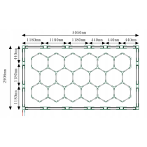 BERGE LED stropné svietidlo Hexagon IP44 - 750W - 110 lm/W - 290 x 505cm - studená biela