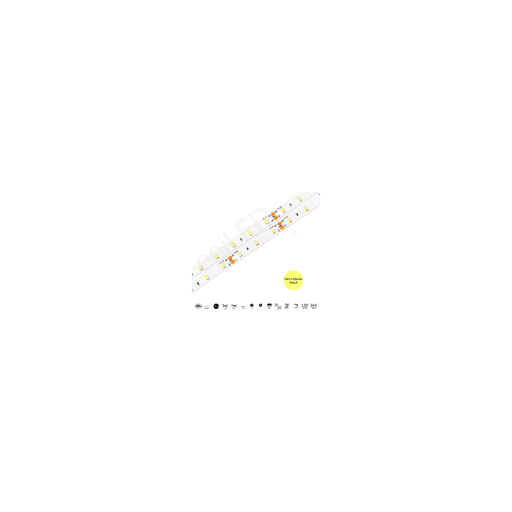 epiLED – 5m LED pásik Flex-60 – 5W, 60xSMD, 8mm, IP20, 12V DC - Neutrálna biela (NW) / 4000°K
