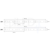 epiLED – 25m LED pásik Flex-60 – 5W, 60xSMD, 8mm, IP20, 24V DC - Neutrálna biela (NW) / 4000°K