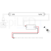 epiLED – 5m LED pásik Flex-120 – 9.6W, 120xSMD, 8mm, IP20, 12V DC - Studená biela (CW) / 10000°K