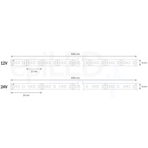 epiLED – 25m LED pásik Flex-120 – 9.6W, 120xSMD, 8mm, IP20, 12V DC - Teplá biela (WW) / 3000°K