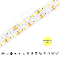 epiLED – 25m LED pásik Flex-120 – 9.6W, 120xSMD, 8mm, IP20, 24V DC - Neutrálna biela (NW) / 4000°K