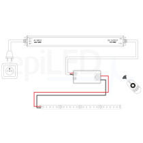 epiLED – 5m LED pásik EdgeLite – 7.2W, 120xSMD, 5mm, IP20, 12V DC - Denná biela (WH) / 6500°K