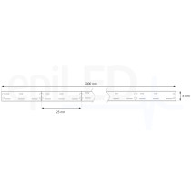 epiLED – 5m LED pásik SideStrip – 9.6W, 120xSMD, 8mm, IP20, 12V DC - Denná biela (WH) / 6500°K