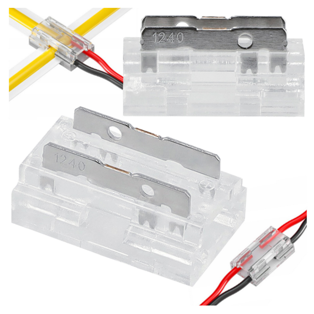 BERGE Univerzálny konektor pre COB SMD LED pásik 8mm, hranatý - zacvakávací