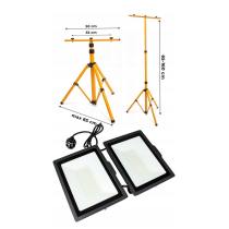ecoPLANET 2x100W LED reflektor so stojanom - studená farba
