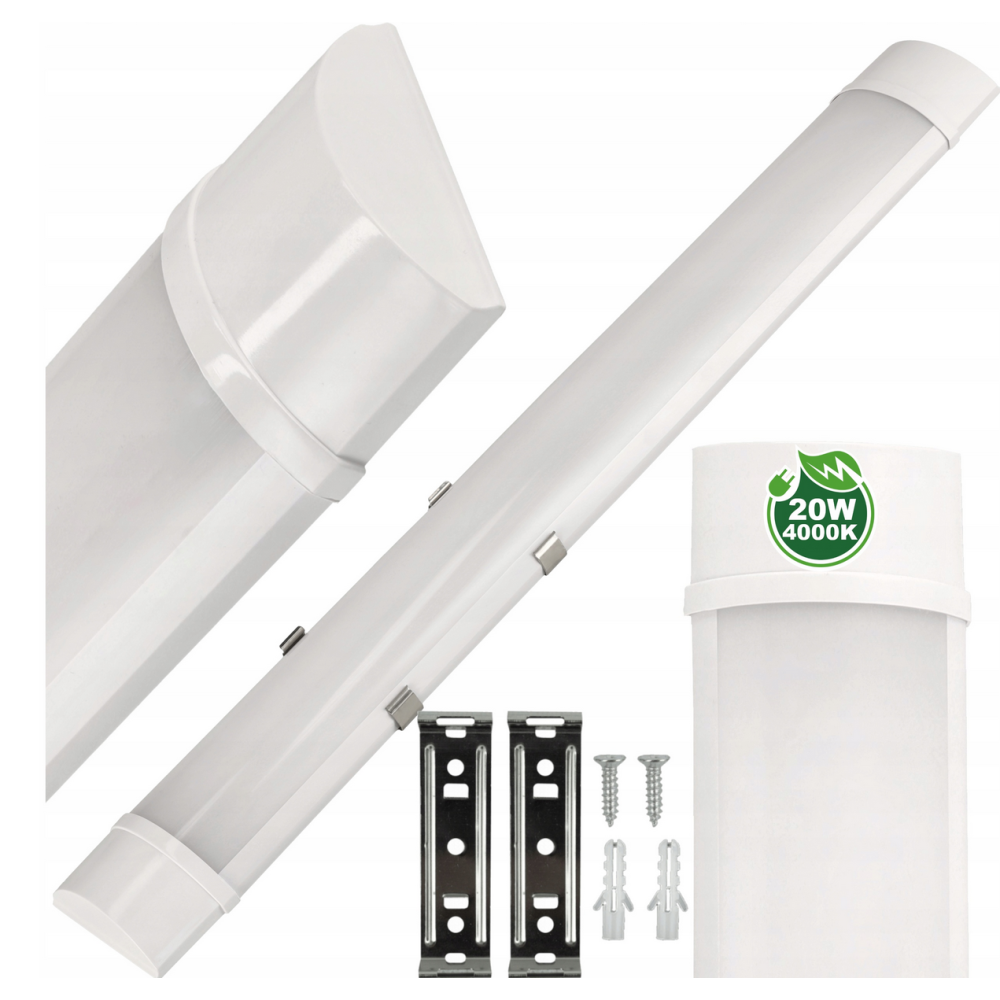 ECOLIGHT LED dielenské svietidlo 60cm - 230V - 20W - IP20 - neutrálna biela