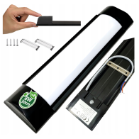 BERGE LED panel - 8W - 30cm - ČIERNA - studená biela