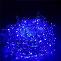 SPRINGOS - 500 LED (20m) girlandová svetelná reťaz, ​​vnútorné/vonkajšie cencúľové svetielka modrá so studeným bielym blikaním