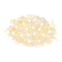 SPRINGOS - 500 LED (20m) svetelný záves CL0531 - ​​vnút./vonk. cencúľové svetielka - teplá biela so studeným bielym blikaním