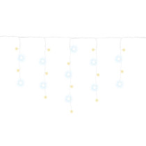 SPRINGOS - 500 LED (20m) svetelný záves CL0531 - ​​vnút./vonk. cencúľové svetielka - teplá biela so studeným bielym blikaním