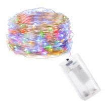 SPRINGOS - 20 LED (1,9m) vianočné nano LED svetielka z mikrodrôtov na 2xAA batérie - viacfarebné