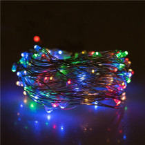 SPRINGOS - 20 LED (1,9m) vianočné nano LED svetielka z mikrodrôtov na 2xAA batérie - viacfarebné