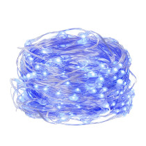 SPRINGOS - 20 LED (1,9m) vianočné nano LED svetielka z mikrodrôtov na 2xAA batérie - Modrá