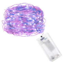 SPRINGOS - 20 LED (1,9m) vianočné nano LED svetielka z mikrodrôtov na 2xAA batérie - Ružová+Modrá