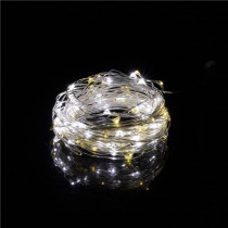 SPRINGOS - 20 LED (1,9m) vianočné nano LED svetielka z mikrodrôtov na 2xAA batérie - Studená biela + Teplá biela