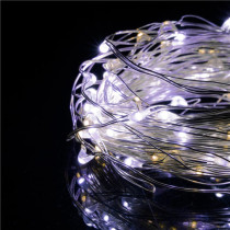 SPRINGOS - 20 LED (1,9m) vianočné nano LED svetielka z mikrodrôtov na 2xAA batérie - Studená biela + Teplá biela