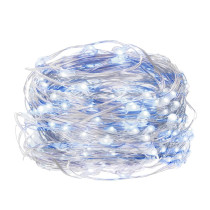 SPRINGOS - 20 LED (1,9m) vianočné nano LED svetielka z mikrodrôtov na 2xAA batérie - Studená biela + Modrá