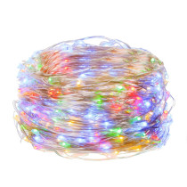 SPRINGOS - 100 LED (9,9m) vianočné nano LED svetielka z mikrodrôtov na 3xAA batérie - viacfarebné