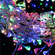 SPRINGOS - 100 LED (9,9m) vianočné nano LED svetielka z mikrodrôtov na 3xAA batérie - viacfarebné